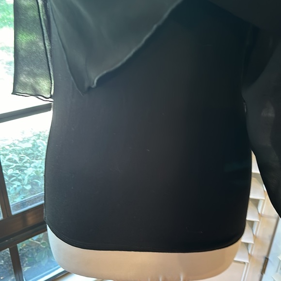 Zara • VTG Black Flow-y Top w/Silver Spikes • Sz M - Picture 5 of 16